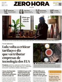 Capa do jornal Zero Hora 18/07/2025