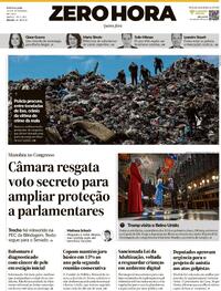 Capa do jornal Zero Hora 18/09/2025