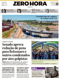Capa do jornal Zero Hora 18/12/2025