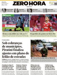 Capa Zero Hora 19/05/2025