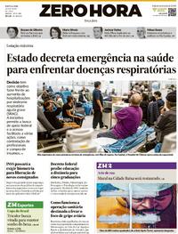 Capa do jornal Zero Hora 20/05/2025
