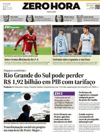 Capa do jornal Zero Hora 21/07/2025