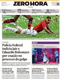 Capa do jornal Zero Hora 21/08/2025