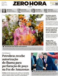 Capa do jornal Zero Hora 21/10/2025