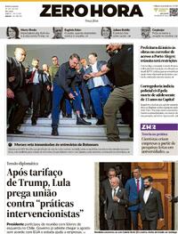 Capa do jornal Zero Hora 22/07/2025