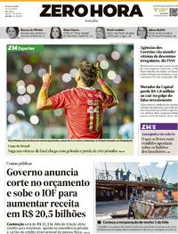 Capa do jornal Zero Hora 23/05/2025