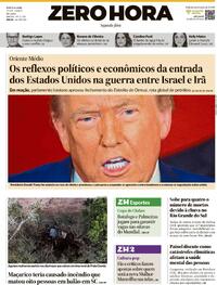 Capa do jornal Zero Hora 23/06/2025