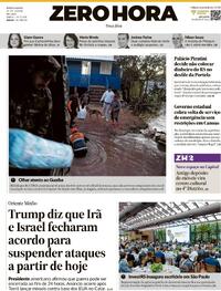 Capa do jornal Zero Hora 24/06/2025