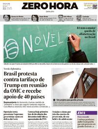Capa do jornal Zero Hora 24/07/2025