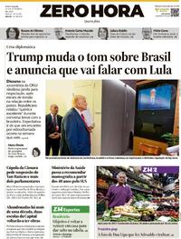 Capa do jornal Zero Hora 24/09/2025
