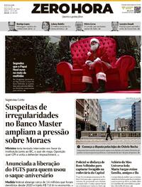 Capa do jornal Zero Hora 24/12/2025