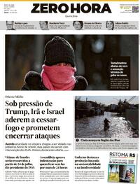 Capa do jornal Zero Hora 25/06/2025