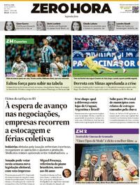 Capa do jornal Zero Hora 25/08/2025