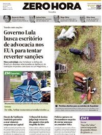 Capa do jornal Zero Hora 26/08/2025
