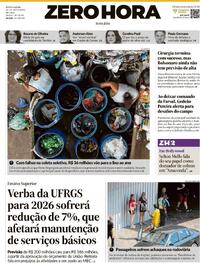 Capa do jornal Zero Hora 26/12/2025
