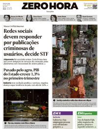 Capa do jornal Zero Hora 27/06/2025