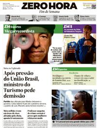 Capa do jornal Zero Hora 27/09/2025
