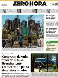 Capa do jornal Zero Hora 28/11/2025