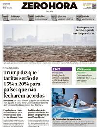 Capa do jornal Zero Hora 29/07/2025