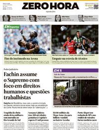 Capa do jornal Zero Hora 29/09/2025