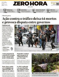 Capa do jornal Zero Hora 29/10/2025
