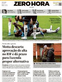 Capa do jornal Zero Hora 30/05/2025