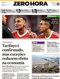 Capa do jornal Zero Hora 31/07/2025
