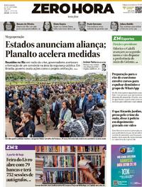 Capa do jornal Zero Hora 31/10/2025