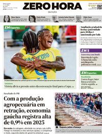Capa do jornal Zero Hora 01/04/2026