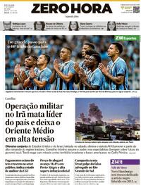 Capa do jornal Zero Hora 02/03/2026