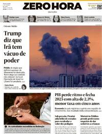 Capa do jornal Zero Hora 04/03/2026