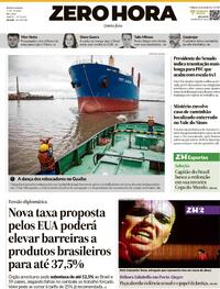 Capa Jornal Zero Hora