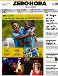 Capa Zero Hora 04/07/2026
