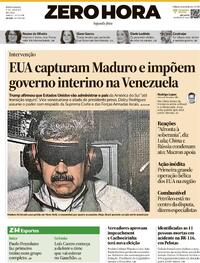 Capa do jornal Zero Hora 05/01/2026