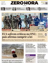 Capa do jornal Zero Hora 06/01/2026