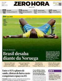 Capa Zero Hora 06/07/2026