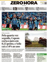 Capa do jornal Zero Hora 06/08/2026