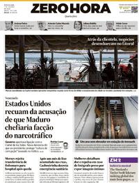 Capa do jornal Zero Hora 07/01/2026