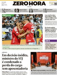 Capa do jornal Zero Hora 07/08/2026