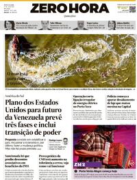 Capa do jornal Zero Hora 08/01/2026