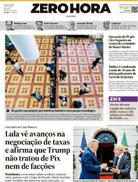 Capa do jornal Zero Hora 08/05/2026