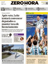 Capa Zero Hora 08/07/2026