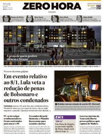 Capa do jornal Zero Hora 09/01/2026