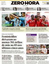 Capa do jornal Zero Hora 09/02/2026