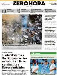Capa do jornal Zero Hora 09/04/2026