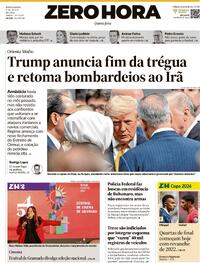 Capa Zero Hora 09/07/2026