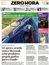 Capa do jornal Zero Hora 10/01/2026