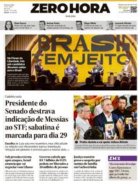 Capa do jornal Zero Hora 10/04/2026
