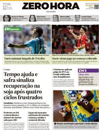 Capa do jornal Zero Hora 12/01/2026