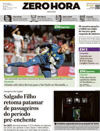 Capa do jornal Zero Hora 12/02/2026